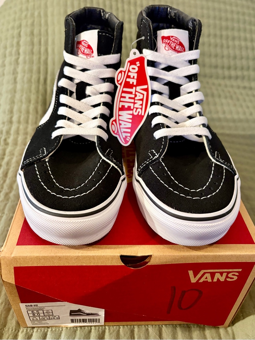 Vans Sk8-Hi Black and White High-Top Sneakers mens 6.5/womens 8
